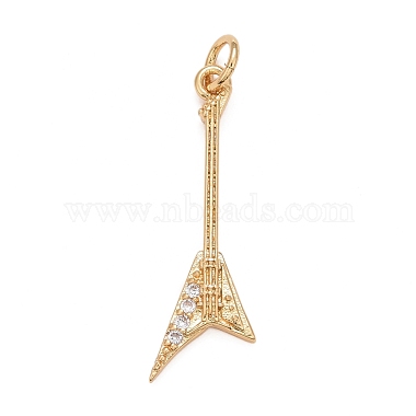 Real 18K Gold Plated Clear Musical Instruments Brass+Cubic Zirconia Pendants