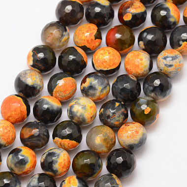 Goldenrod Round Fire Agate Beads