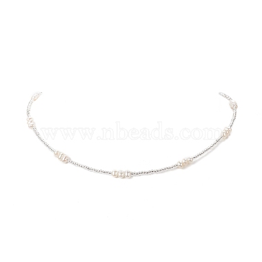 Natural Pearl & Seed Beaded Necklace for Women(NJEW-JN04215)-6