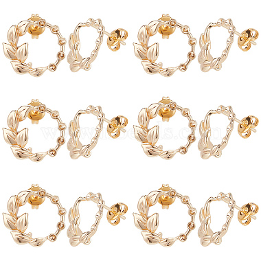 12Pcs Brass Stud Earring Findings(KK-DC0001-48)-1