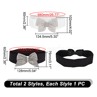 2Pcs 2 Style Polyester Elastic Chain Belt(AJEW-GA0006-21)-2