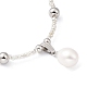 Natural Pearl Pendant Necklace with Glass Beaded Chains(NJEW-M201-01A)-2