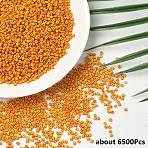 200G Opaque Colours Seep Glass Seed Beads, Round Hole, Round with Stripe Pattern, Gold, 3~3.5x2~3mm, Hole: 1mm(SEED-FYW0003-14B)