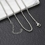 2.5MM Brass Ball Chain Necklaces, Rack Plating  Long-Lasting Plated, Lead Free & Cadmium Free, Platinum, 17.72 inch(45cm)(NJEW-K312-01P)