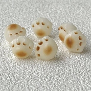 Bodhi Wood Beads, Paw Print Beads, Beige, 12~13mm(PW-WG60807-01)