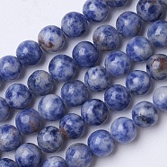 Natural Blue Spot Jasper Beads Strands, Round, 8mm, Hole: 1mm; about 49pcs/strand, 15.35 inches(G-D855-10-8mm)