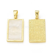 Plastic Pendants, with Rack Plating Brass Findings, Cadmium Free & Lead Free, Long-Lasting Plated, Rectangle Charm, Real 18K Gold Plated, 25x15x2.5mm, Hole: 6x4.5mm(KK-C011-03G)
