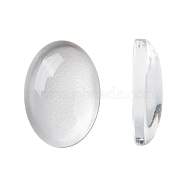 Transparent Oval Glass Cabochons, Clear, 14x10x3mm(X-GGLA-R022-14x10)