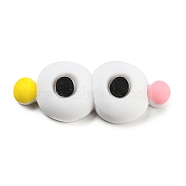 Opaque Resin Cabochons, Funny Eyes, White, 15x38x8mm(RESI-H151-11)