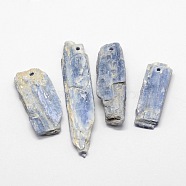 Natural Kyanite/Cyanite/Disthene Pendants, Nuggets, 33~61x12x4.5~5mm, Hole: 2mm(G-K162-02)