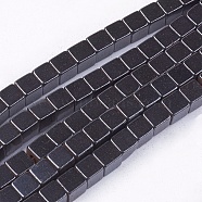 Non-Magnetic Synthetic Hematite Beads Strands, Black, 4x4mm, Hole: 1mm, about 93pcs/strand(X-G-Q527-4x4mm-1)