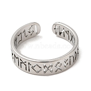 304 Stainless Steel Open Cuff Rings, Stainless Steel Color, US Size 5 3/4(16.3mm)(RJEW-K245-57P)