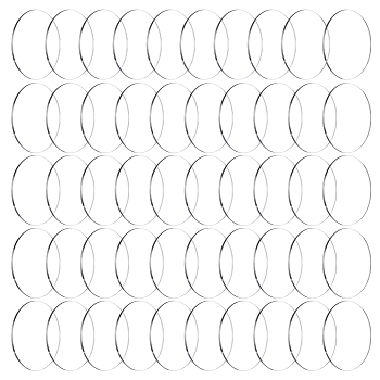 50Pcs Acrylic Flat Round Action Figure Display Bases, Clear, 40x2mm
