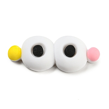 Opaque Resin Cabochons, Funny Eyes, White, 15x38x8mm