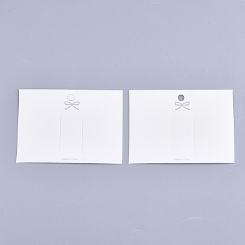 Cardboard Hair Clip Display Cards, Rectangle, Creamy White, 7x9.6cm