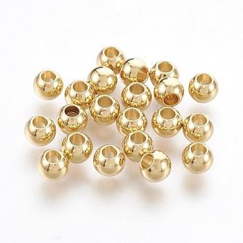 201 Stainless Steel Beads, Rondelle, Golden, 4x5mm, Hole: 2.3mm