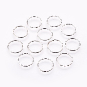 Iron Jump Rings, Open Jump Rings, Platinum, 16x1.2mm, Inner Diameter: 13.5mm