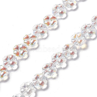 Clear AB Clover Glass Beads
