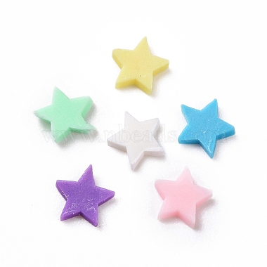 Mixed Color Star Polymer Clay Cabochons