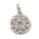 Brass Micro Pave Clear Cubic Zirconia Charms(ZIRC-F132-28P)-1