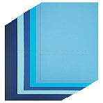 30Pcs 6 Colors A4 Craft Paper Cardstock, for DIY Card Craft Making, Rectangle, Blue, 298x210x0.4mm, 5pcs/color(DIY-TAC0051-004B)
