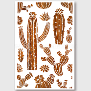 PET Hollow Out Drawing Painting Stencils, for DIY Scrapbook, Photo Album, Cactus Pattern, 600x400mm(DIY-WH0424-001)