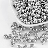 CCB Plastic Beads, Nickel Color, Flat Round, 5x7mm, Hole: 4mm(PCCBKA281Y)