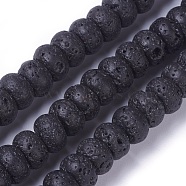 Natural Lava Rock Beads Strands, Rondelle, 8~8.4x5~5.5mm, Hole: 0.8mm, about 75~76pcs/strand, 15.27 inch(38.8cm)(G-E541-05B)
