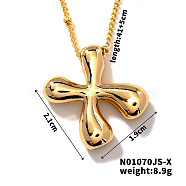 Simple and Stylish Brass Letter Pendant Satellite Chain Necklaces for Women Men, Golden, Letter X, 16.14 inch(41cm)(GF2554-24)