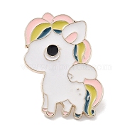 Zinc Alloy Brooches, Enamel Pins, for Backpack Clothes, Horse, 33x24.5x1.5mm(JEWB-Z021-02A)