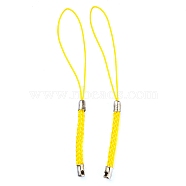 Polyester Cord Mobile Straps, with Platinum Plated Iron Findings, Gold, 8~9cm(FIND-G063-02P-01)