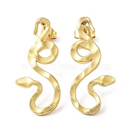 304 Stainless Steel Stud Earring, Garden Reptile Serpentine Snake Earring for Women, Real 18K Gold Plated, 29.5x13mm(EJEW-M231-02E-G)