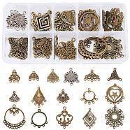 Tibetan Style Alloy Chandelier Components Links, Mixed Shapes, Nickel Free, Antique Bronze, 64pcs/box(PALLOY-SC0002-93AB-NF)