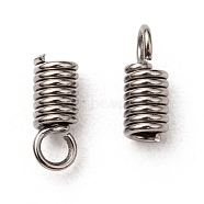 304 Stainless Steel Terminators, Coil Cord Ends, Stainless Steel Color, 8x3mm, Hole: 2mm(STAS-S028-13)