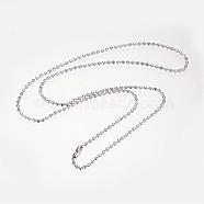 304 Stainless Steel Necklaces, with Clasps, Ball Chain Necklaces, Faceted, Stainless Steel Color, 19.8 inch(50.3cm), 1.9mm(NJEW-D281-14)