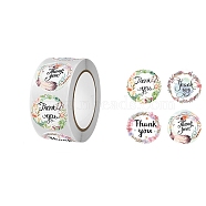 Thank You Stickers, Self-Adhesive Kraft Paper Gift Tag Stickers, Adhesive Labels, for Presents, Packing Bags, Colorful, 38mm, 500pcs/roll(PW-WG11536-06)