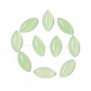 Natural Malaysia Jade Cabochons, Dyed, Flat Back Horse Eye, Pale Green, 15.5~16x8x4.5~5mm(X-G-G994-G01-01)