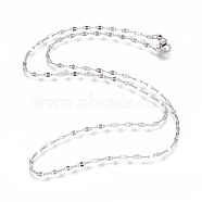 304 Stainless Steel Cable Chain Necklaces, with Lobster Claw Clasps, Soldered, Stainless Steel Color, 17.9 inch(45.5cm), 2mm(NJEW-F265-A-P)