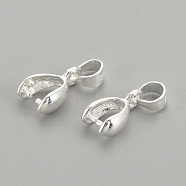 925 Sterling Silver Pendants, Ice Pick & Pinch Bails, Carved 925, Silver, 16mm, Hole: 4mm, Pin: 1mm(X-STER-S002-73)