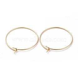 316 Surgical Stainless Steel Hoop Earring Findings, Wine Glass Charms Findings, Golden, 25x0.7mm(X-STAS-J025-01C-G)