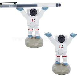 Opaque Resin Pen Holder Display Stands, Pencil Display Organizer, Spaceman, White, 5.85x7.9x8.85cm(ODIS-WH0027-034)