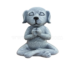 Resin Imitation Stone Dog Garden Decor, Dog Garden Figurine, Meditating Dog Ornament Miniature, for Fairy Garden Home Deck Porch Yard Art Decoration, Gray, 78x87x122mm(JX175A)