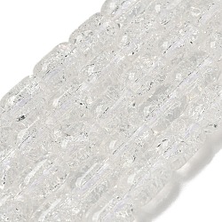 Transparent Crackle Glass Beads Strands, Column, Clear, 11x8mm, Hole: 1.2mm, about 36pcs/strand, 15.35''(39cm)(GLAA-NH0001-04K)