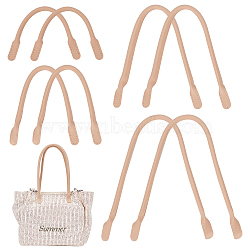 8Pcs 4 Style PU Leather Sew on Bag Handles, Antique White, 32~62.5x1.5~1.6x0.95~1.1cm, Hole: 1.5mm, 2pcs/style(PURS-WR0001-26B)