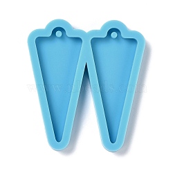DIY Pendant Silicone Molds, for Earring Making, Resin Casting Molds, For UV Resin, Epoxy Resin Jewelry Making, Triangle, Deep Sky Blue, 43x39x4mm, Hole: 2mm, Inner Diameter: 38x16mm(DIY-F102-26)
