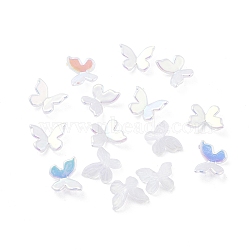 Butterfly Rainbow Iridescent Plating Acrylic Cabochons, Nail Care Decoration Accessories, WhiteSmoke, 8x10x3mm(PACR-B003-02)