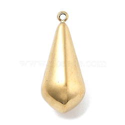 316 Surgical Stainless Steel Pendants, Real 18K Gold Plated, Teardrop, 22.5x9.5x9.5mm, Hole: 1.2mm(STAS-A108-01B-G)