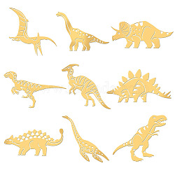 Nickel Decoration Stickers, Metal Resin Filler, Epoxy Resin & UV Resin Craft Filling Material, Dinosaur Pattern, 40x40mm, 9 style, 1pc/style, 9pcs/set(DIY-WH0450-025)