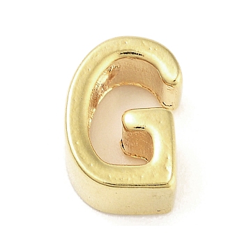 304 Stainless Steel Pendants, Real 24K Gold Plated, Letter G, 8x5.5x4mm, Hole: 1.6mm