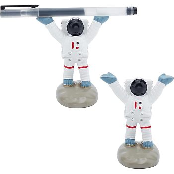 Opaque Resin Pen Holder Display Stands, Pencil Display Organizer, Spaceman, White, 5.85x7.9x8.85cm